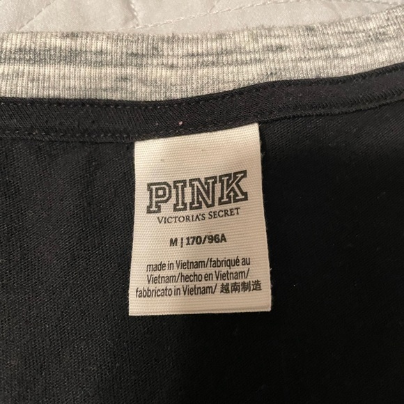 Victoria's Secret Black and Gray V-Neck Tee - Picture 3 of 7